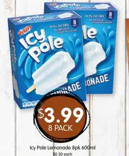 Spudshed Icy pole lemonade 8pk offer