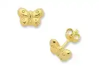9ct Yellow Gold Butterfly Stud Earrings