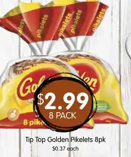 Spudshed Tip top golden pikelets 8pk offer