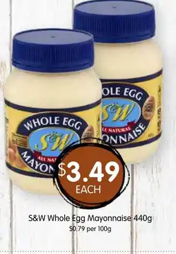 Spudshed S&w whole egg mayonnaise offer
