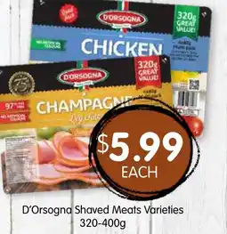 Spudshed D'orsogna shaved meats varieties offer