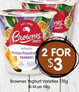 Spudshed Brownes yoghurt varieties offer