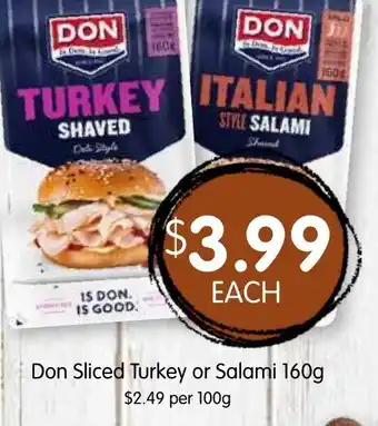 Spudshed Don sliced turkey or salami offer