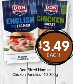 Spudshed Don Sliced Ham or Chicken Varieties offer