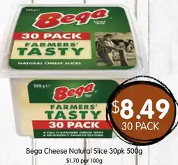 Spudshed Bega cheese natural slice 30pk offer