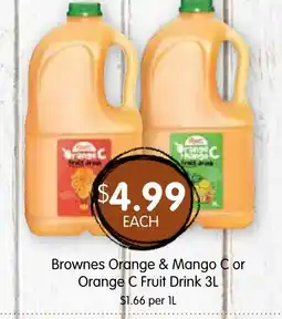 Spudshed Brownes orange & mango cor orange c fruit drink offer