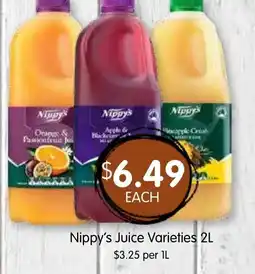 Spudshed Nippy's juice varieties offer