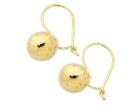 Bevilles Jewellery 9ct Yellow Gold Silver Infused Euro Ball Earrings offer