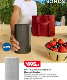 Harvey Norman Sonos Play Portable Multi-Room Bluetooth Speaker offer
