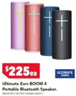 Harvey Norman Ultimate ears boom 4 portable bluetooth speaker offer