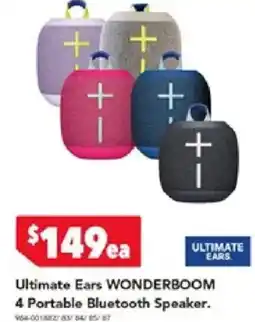 Harvey Norman Ultimate ears wonderboom 4 portable bluetooth speaker offer