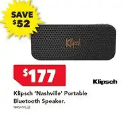 Harvey Norman Klipsch 'nashville' portable bluetooth speaker offer