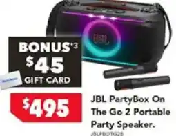 Harvey Norman Jbl partybox on the go 2 portable party speaker offer