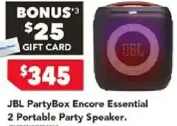 Harvey Norman Jbl partybox encore essential 2 portable party speaker offer