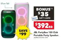 Harvey Norman Jbl partybox 120 club portable party speaker offer