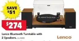 Harvey Norman Lenco bluetooth turntable with 2 speakers offer