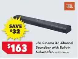Harvey Norman JBL Cinema 3.1-Channel Soundbar with Built-in subwoofer offer