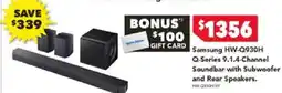 Harvey Norman Samsung soundbars q-series 9.1.4-channel soundbar with subwoofer and rear speakers offer