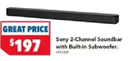 Harvey Norman Sony 2-channel soundbar with built-in subwoofer offer