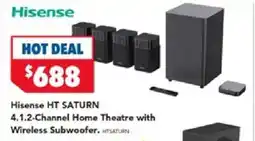 Harvey Norman Hisense ht saturn 4.1.2-channel home theatre with wireless subwoofer offer