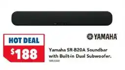 Harvey Norman Yamaha sr-b20a soundbar with built-in dual subwoofer offer