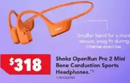Harvey Norman Shokz openrun pro 2 mini bone conduction sports headphones offer