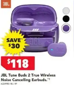 Harvey Norman Jbl tune buds 2 true wireless noise cancelling earbuds offer