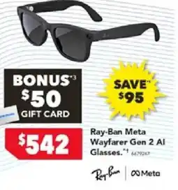 Harvey Norman Ray-ban meta wayfarer gen 2 al glasses offer