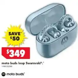 Harvey Norman Moto buds loop swarovski offer