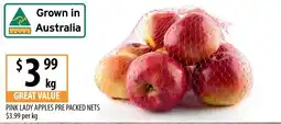Supabarn Pink lady apples pre packed nets offer