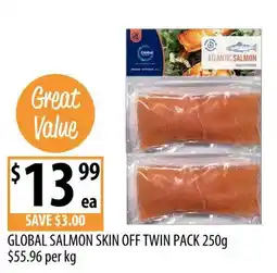 Supabarn Global salmon skin off twin pack offer