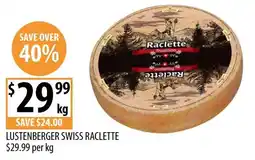 Supabarn Lustenberger swiss raclette offer