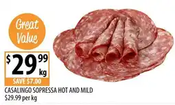 Supabarn Casalingo sopressa hot and mild offer