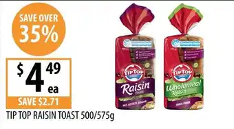 Supabarn Tip top raisin toast offer