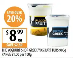 Supabarn The yoghurt shop greek yoghurt tubs offer