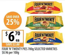 Supabarn Four 'n' twenty pies offer