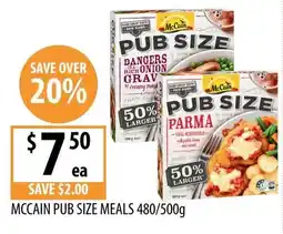 Supabarn Mccain pub size meals offer