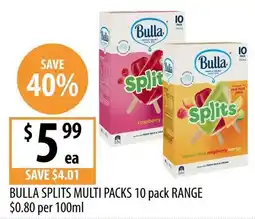 Supabarn Bulla splits multi packs offer