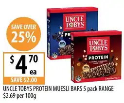 Supabarn Uncle tobys protein muesli bars offer