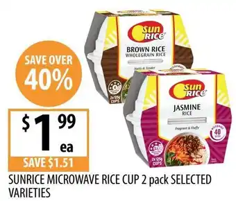 Supabarn Sunrice microwave rice cup offer