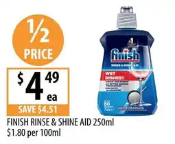 Supabarn Finish rinse & shine aid offer