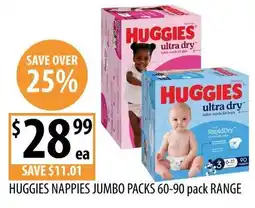 Supabarn Huggies nappies jumbo packs offer