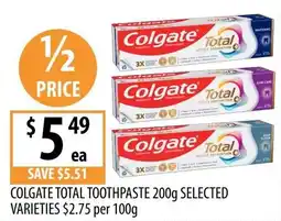 Supabarn Colgate total toothpaste offer