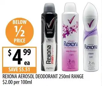 Supabarn Rexona aerosol deodorant offer