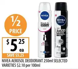 Supabarn Nivea aerosol deodorant offer