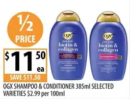 Supabarn Ogx shampoo & conditioner offer