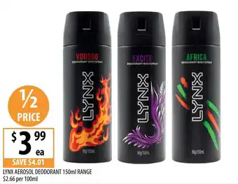 Supabarn Lynx aerosol deodorant offer