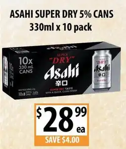 Supabarn Asahi super dry 5% cans offer