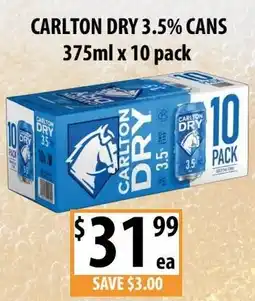 Supabarn Carlton dry 3.5% cans offer