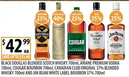 Supabarn Black douglas blended scotch whisky, ariane premium vodka offer